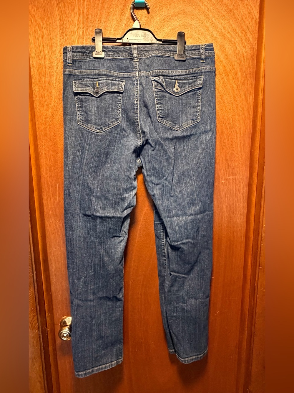 Gloria Vanderbilt Dark Blue Straight Leg Jeans with Flap Pockets